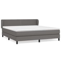 Greatstore Box spring postel s matrací šedá 180x200 cm umělá kůže