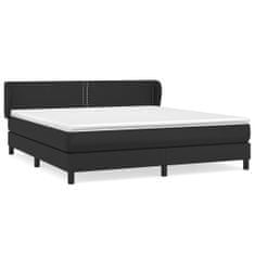 Greatstore Box spring postel s matrací černá 180x200 cm umělá kůže