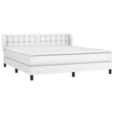 Greatstore Box spring postel s matrací bílá 180x200 cm umělá kůže