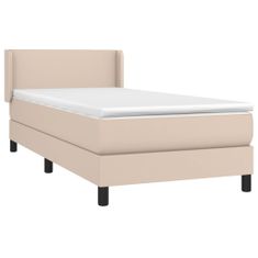 Greatstore Box spring postel s matrací cappuccino 100x200 cm umělá kůže