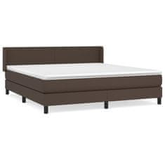 Greatstore Box spring postel s matrací hnědá 160x200 cm umělá kůže