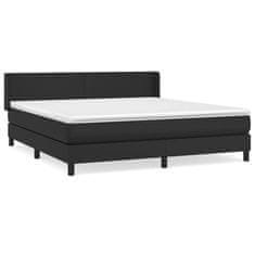 Greatstore Box spring postel s matrací černá 160x200 cm umělá kůže