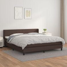 Greatstore Box spring postel s matrací hnědá 160x200 cm umělá kůže