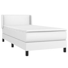 Greatstore Box spring postel s matrací bílá 100x200 cm umělá kůže