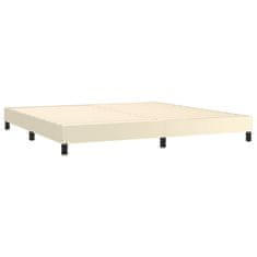 Greatstore Box spring postel s matrací krémová 200x200 cm umělá kůže