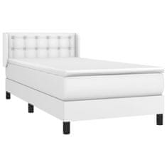 Greatstore Box spring postel s matrací bílá 90x190 cm umělá kůže