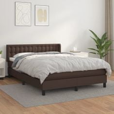 Vidaxl Box spring postel s matrací hnědá 140x200 cm umělá kůže