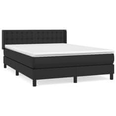 Greatstore Box spring postel s matrací černá 140 x 190 cm umělá kůže