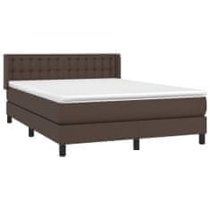 Vidaxl Box spring postel s matrací hnědá 140x200 cm umělá kůže