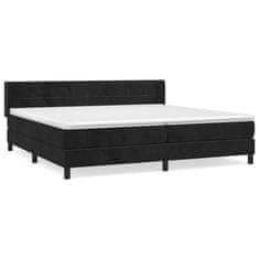 Greatstore Box spring postel s matrací černá 200x200 cm samet