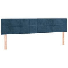 Greatstore Box spring postel s matrací tmavě modrá 200x200 cm samet