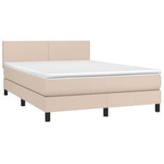 Greatstore Box spring postel s matrací cappuccino 140x200 cm umělá kůže