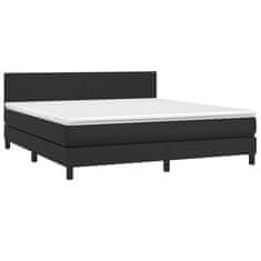 Greatstore Box spring postel s matrací černá 160x200 cm umělá kůže