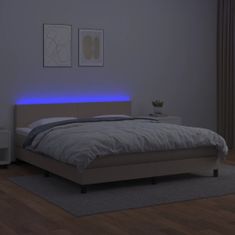 Petromila Box spring postel matrace a LED cappuccino 180x200cm umělá kůže