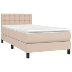 Greatstore Box spring postel s matrací cappuccino 100x200 cm umělá kůže