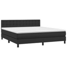 Greatstore Box spring postel s matrací černá 180x200 cm umělá kůže