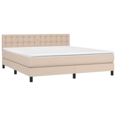 Greatstore Box spring postel s matrací cappuccino 160x200 cm umělá kůže