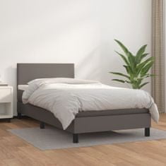 Petromila Box spring postel s matrací šedá 100x200 cm umělá kůže