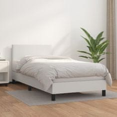 Petromila Box spring postel s matrací bílá 100x200 cm umělá kůže