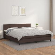 Greatstore Box spring postel s matrací hnědá 180x200 cm umělá kůže