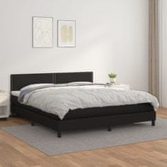 Greatstore Box spring postel s matrací černá 160x200 cm umělá kůže