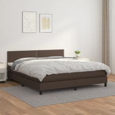 Greatstore Box spring postel s matrací hnědá 160x200 cm umělá kůže