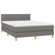 Petromila Box spring postel s matrací tmavě šedá 140x200 cm textil