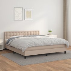 Greatstore Box spring postel s matrací cappuccino 160x200 cm umělá kůže