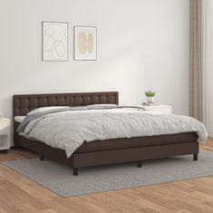 Greatstore Box spring postel s matrací hnědá 180x200 cm umělá kůže