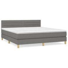Petromila Box spring postel s matrací tmavě šedá 180x200 cm textil