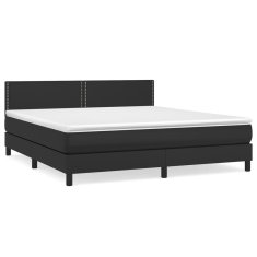 Greatstore Box spring postel s matrací černá 180x200 cm umělá kůže