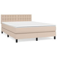 Greatstore Box spring postel s matrací cappuccino 140x200 cm umělá kůže