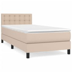 Greatstore Box spring postel s matrací cappuccino 100x200 cm umělá kůže