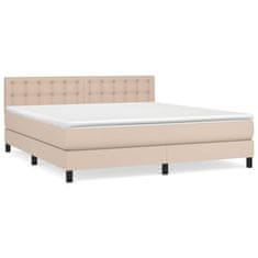 Greatstore Box spring postel s matrací cappuccino 160x200 cm umělá kůže