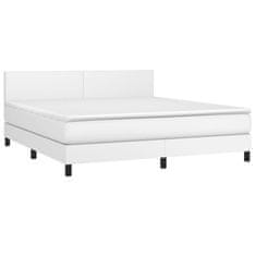 Greatstore Box spring postel s matrací bílá 180x200 cm umělá kůže