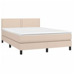 Greatstore Box spring postel s matrací cappuccino 140x190 cm umělá kůže