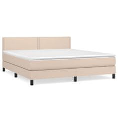 Greatstore Box spring postel s matrací cappuccino 160x200 cm umělá kůže