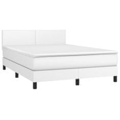 Petromila Box spring postel s matrací bílá 140 x 190 cm umělá kůže