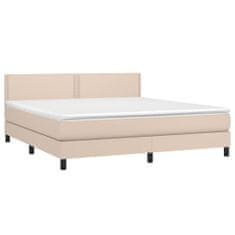 Greatstore Box spring postel s matrací cappuccino 160x200 cm umělá kůže