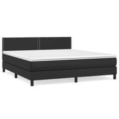 Greatstore Box spring postel s matrací černá 160x200 cm umělá kůže