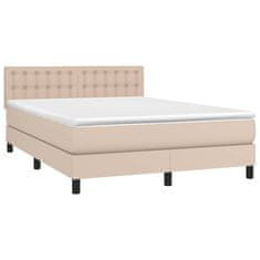 Greatstore Box spring postel s matrací cappuccino 140x190 cm umělá kůže