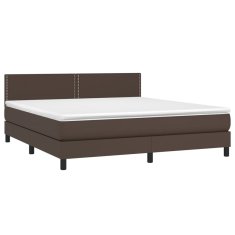 Greatstore Box spring postel s matrací hnědá 160x200 cm umělá kůže