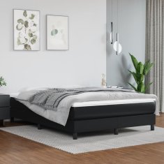 Greatstore Box spring postel s matrací černý 140 x 190 cm umělá kůže