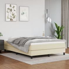 Greatstore Box spring postel s matrací krémová 140x200 cm umělá kůže