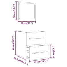 Vidaxl Koupelnová skříňka se zrcadlem bílá s leskem 41 x 38,5 x 48 cm