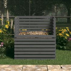Petromila Kompostér šedý 100 x 100 x 102 cm masivní borové dřevo