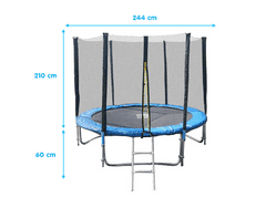 Goodjump GoodJump 3UPE trampolína 244 cm s ochrannou sítí + žebřík + krycí plachta