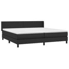 Greatstore Box spring postel s matrací černá 200x200 cm umělá kůže