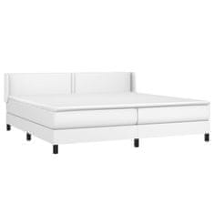 Greatstore Box spring postel s matrací bílá 200x200 cm umělá kůže