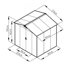 IWHOME Zahradní domek ARES B 4,07 m² green IWH-10230040